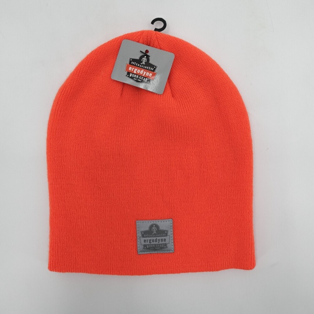 Ergodyne Beanie Cap One Size Orange Knit Work Gear Winter Warm Tenacious